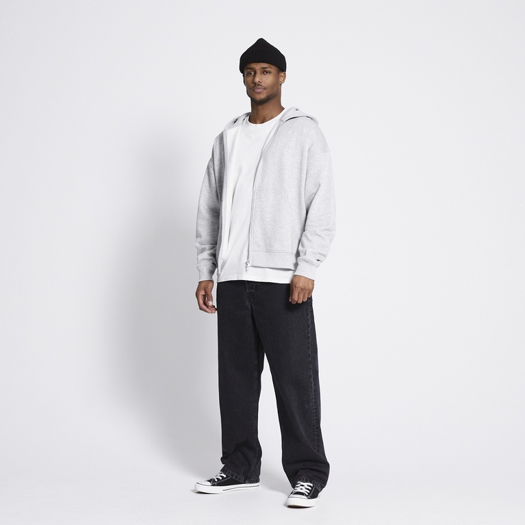 Boxy zip hoodie "Lindon" Grey Melange